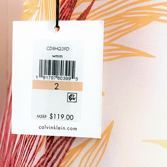 Calvin Klein, Sheer Floral Seath Dress, Fully Lined, Size 14, NWOT - Picture 11 of 11